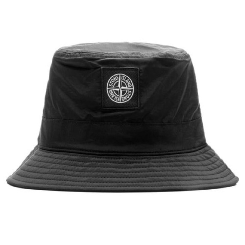 Stone Island Patch Bucket Hat | Charcoal | One-Size | New/Mint